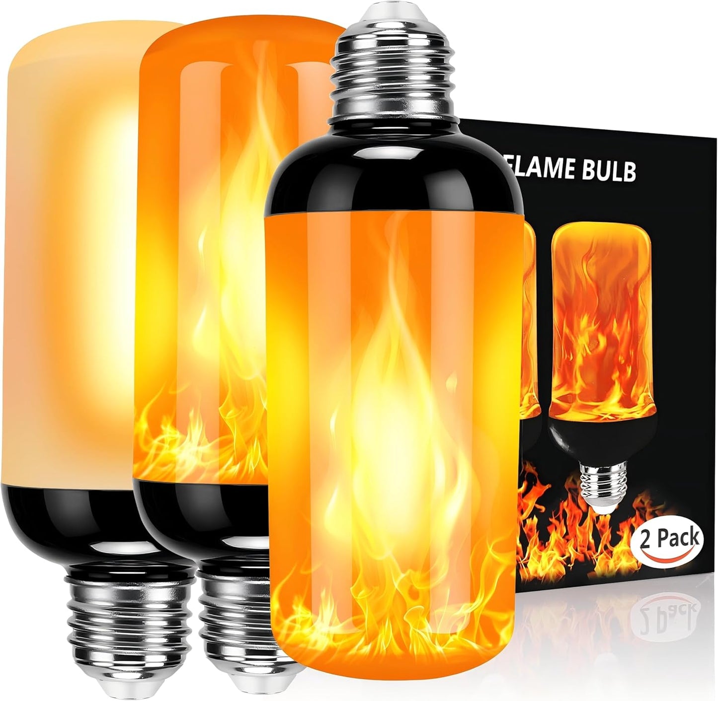 Bombilla LED E26 con efecto llama realista y sensor gravedad