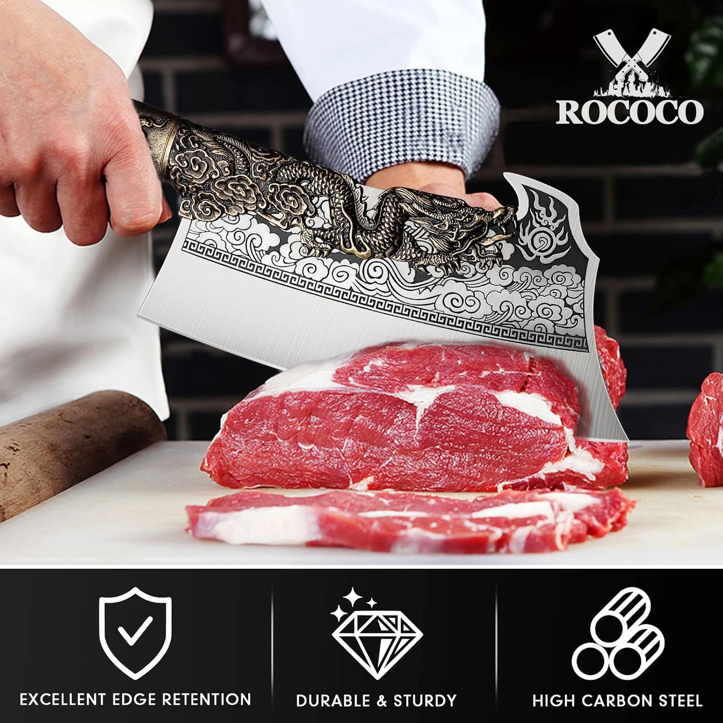 Cuchillo de cocina multifunción para cortar carnes frutas verduras