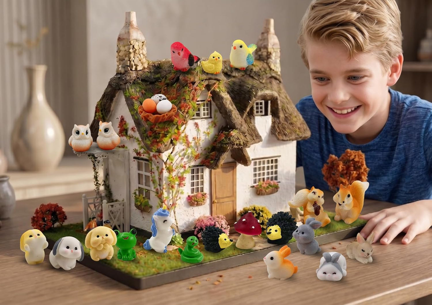 30 Pzas animales resina para muñecas mini jardín hadas