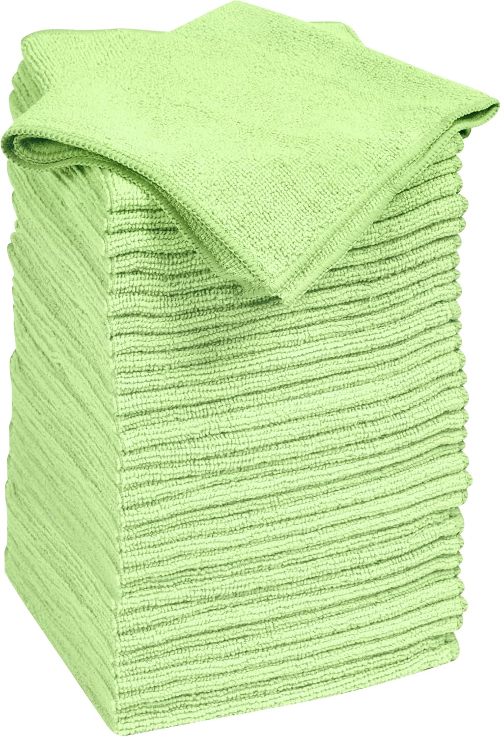 32 Pzas Paños Microfibra 14x14pulg Verde Multiusos