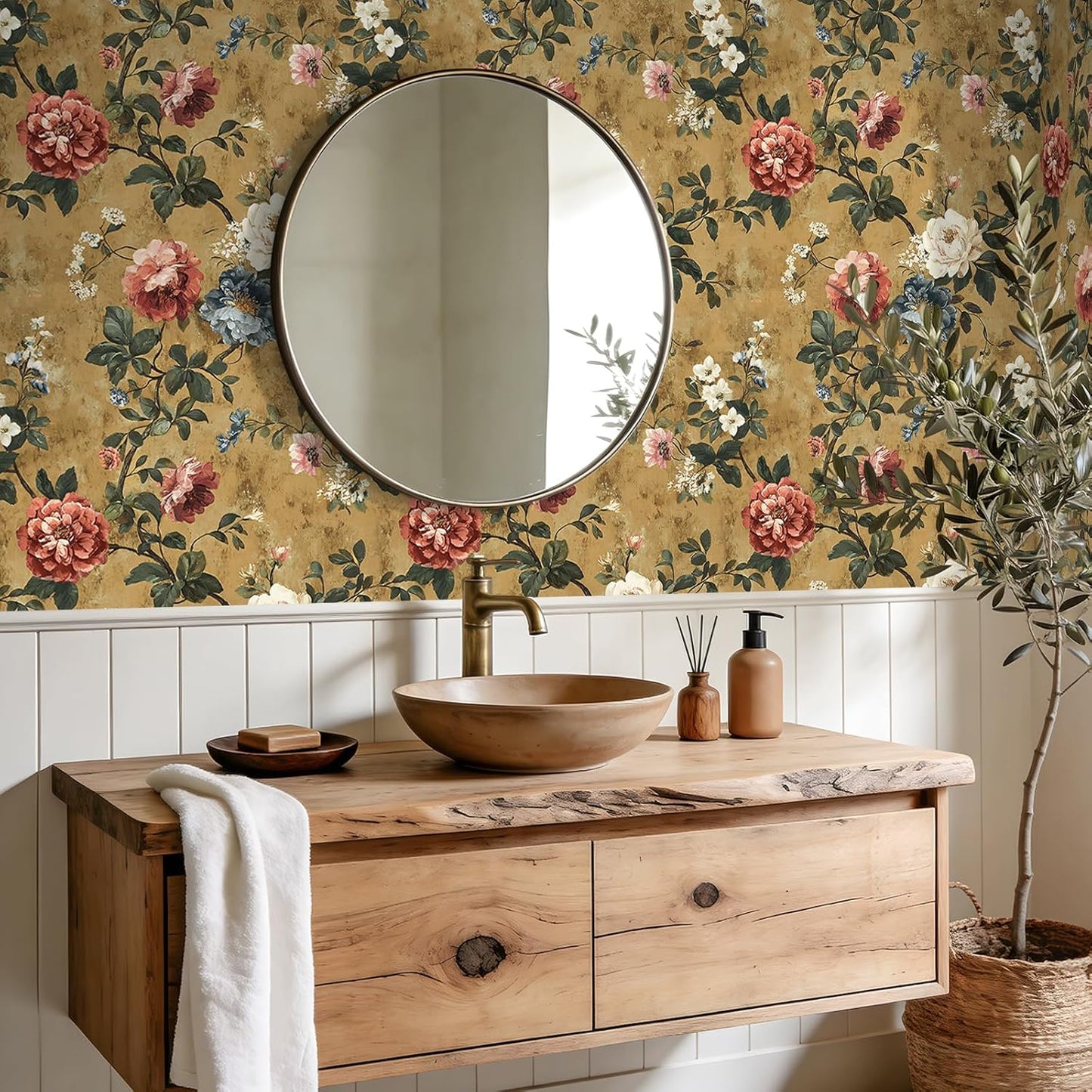 Papel Tapiz Floral Chinoiserie Autoadhesivo 17x118pulg