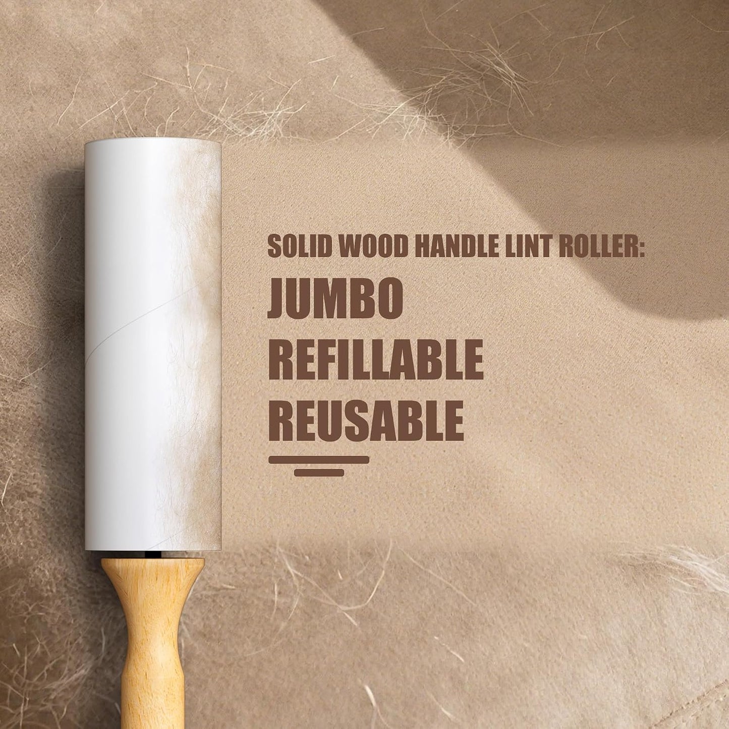 Rodillo pelusa madera 6.3pulg 4 rollos ajustable