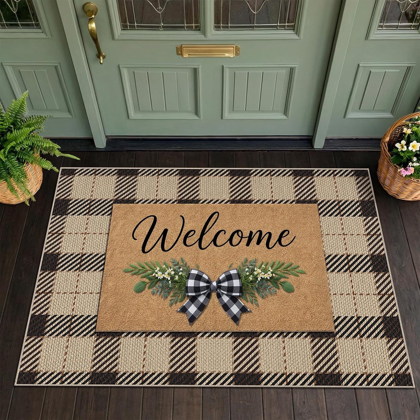 Tapete puerta delantera 27.5x43pulg antideslizante lavable