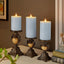 Vela pilar LED recargable con llama 3D azul hielo 3x4pulg