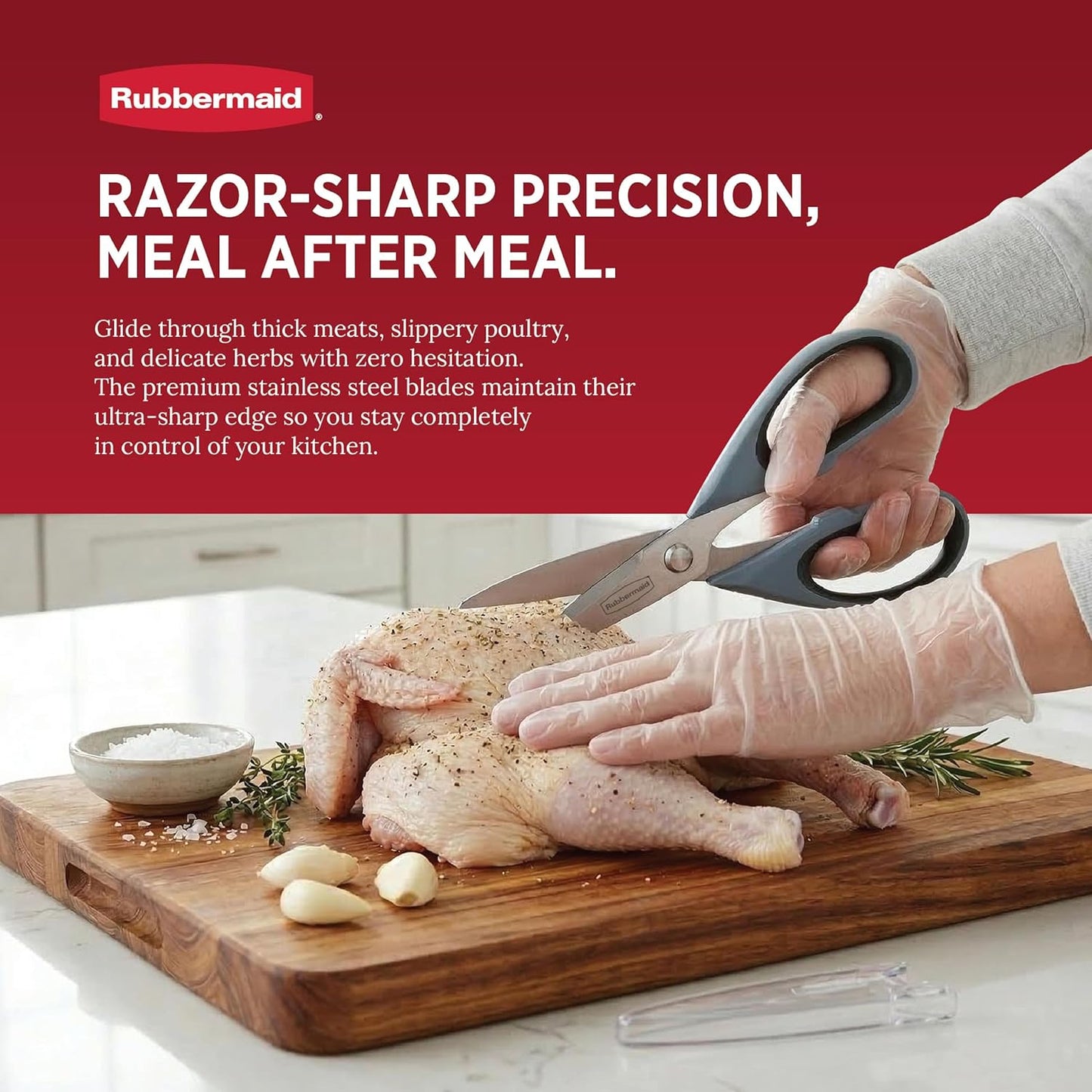 Tijeras de cocina multiusos de acero inoxidable con funda