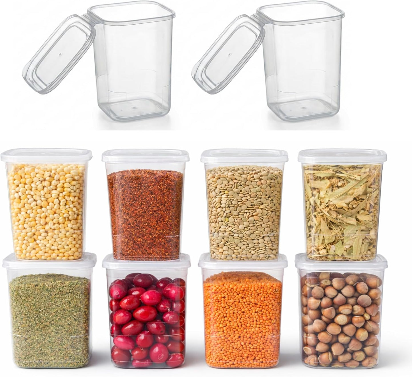 10 Pzas Contenedores Almacenamiento 39oz Plástico Sin BPA