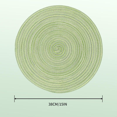 Juego de 6 manteles individuales redondos de 15 pulgadas color verde