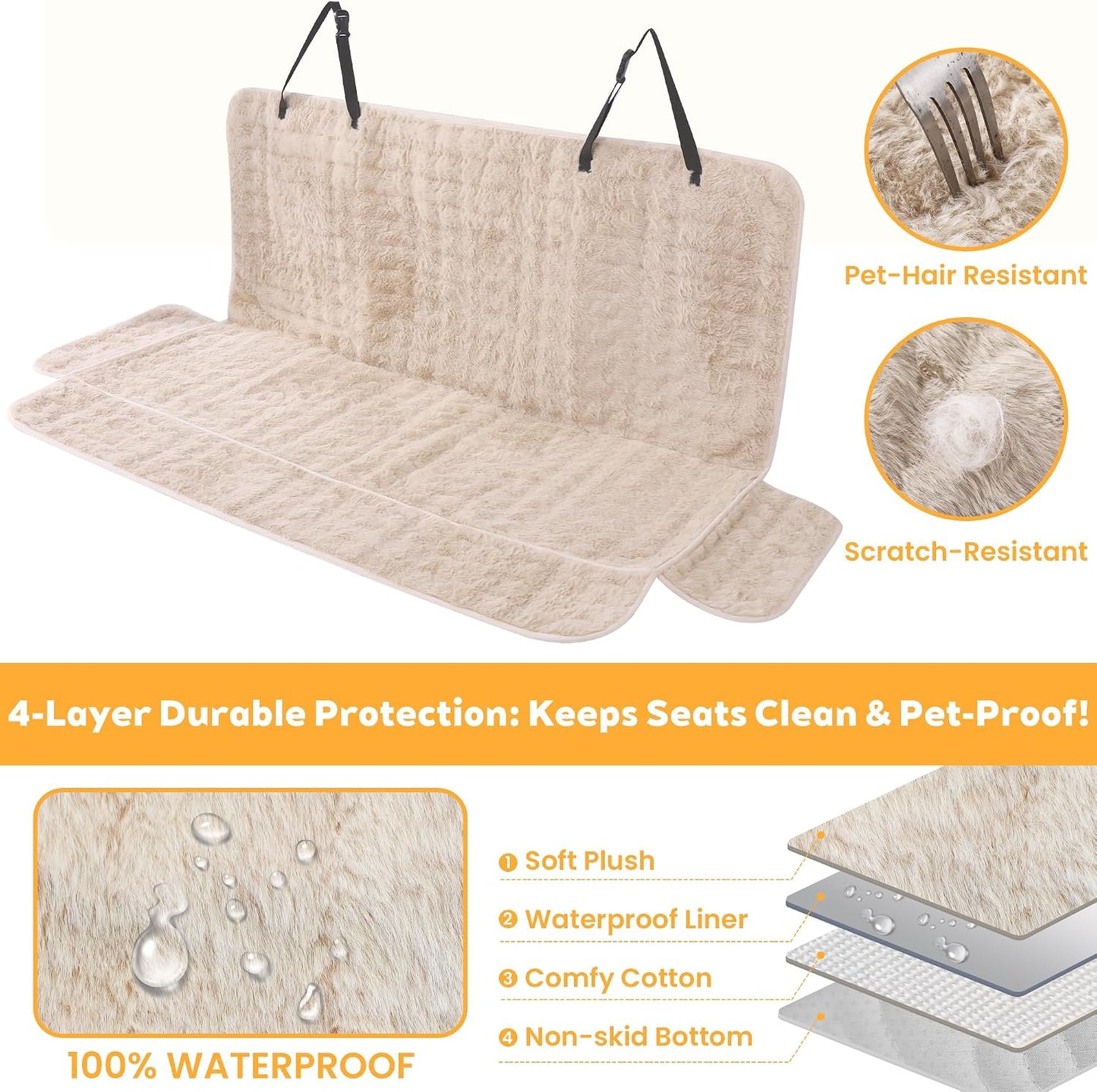 Funda asiento auto perro piel sintética impermeable