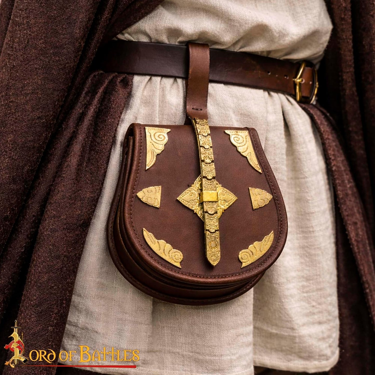 Bolsa cinturón cuero Vikingo para LARP y cosplay