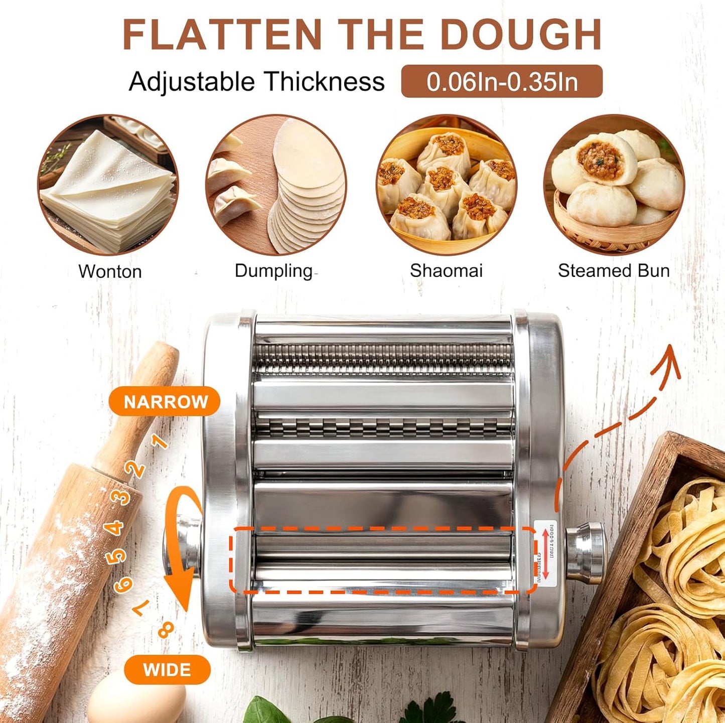 Máquina pasta eléctrica 3en1 con grosor ajustable