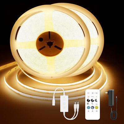 Tira LED COB 49.2ft blanco cálido 2700K regulable 24V flexible