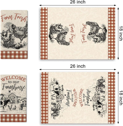 Juego de 2 paños de cocina con diseño de animales frescos