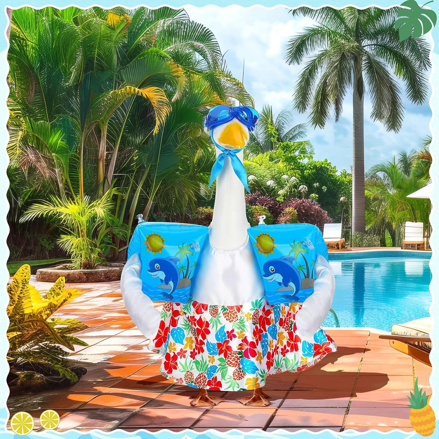 Traje ganso verano Luau 23pulg decoración al aire libre