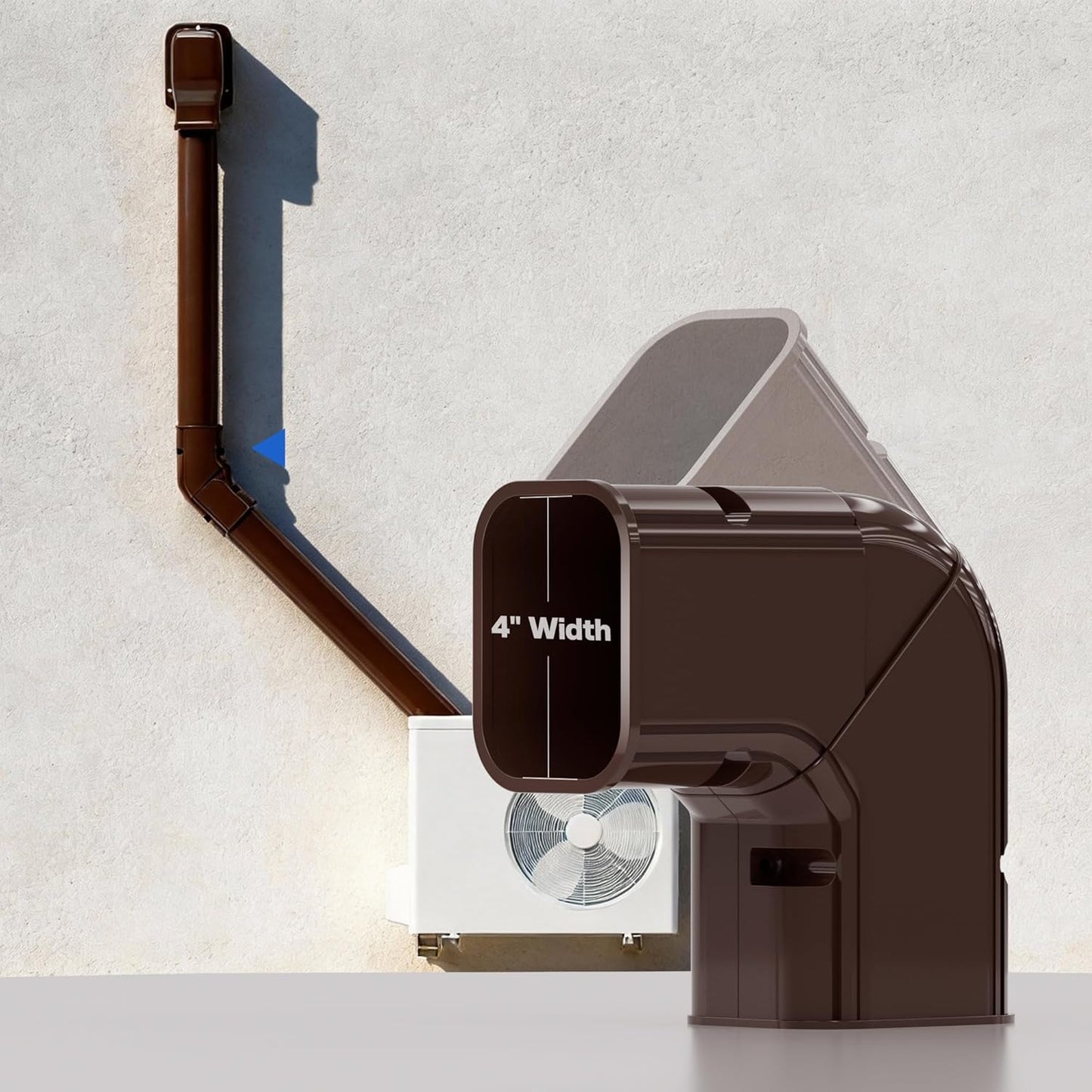 Cubierta flexible curva 4pulg codo plano 90-135° para mini split