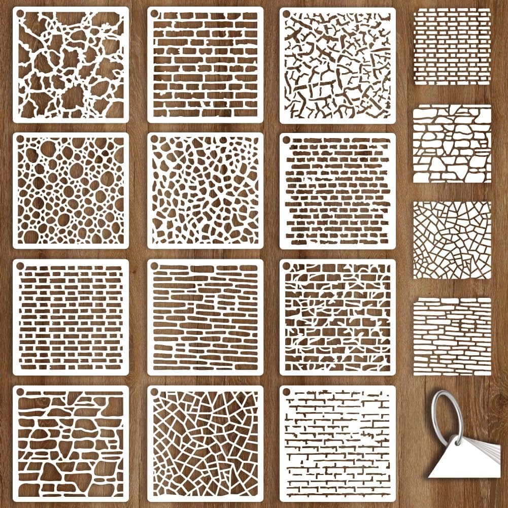 Plantillas textura ladrillo moteado 12 hojas para pintar