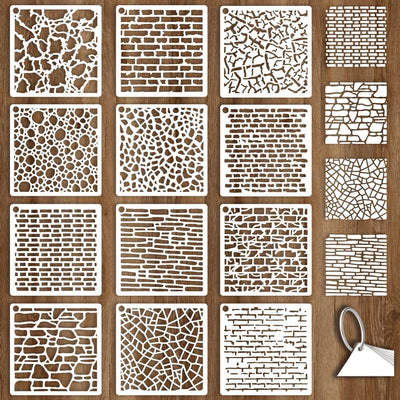 Plantillas textura ladrillo moteado 12 hojas para pintar