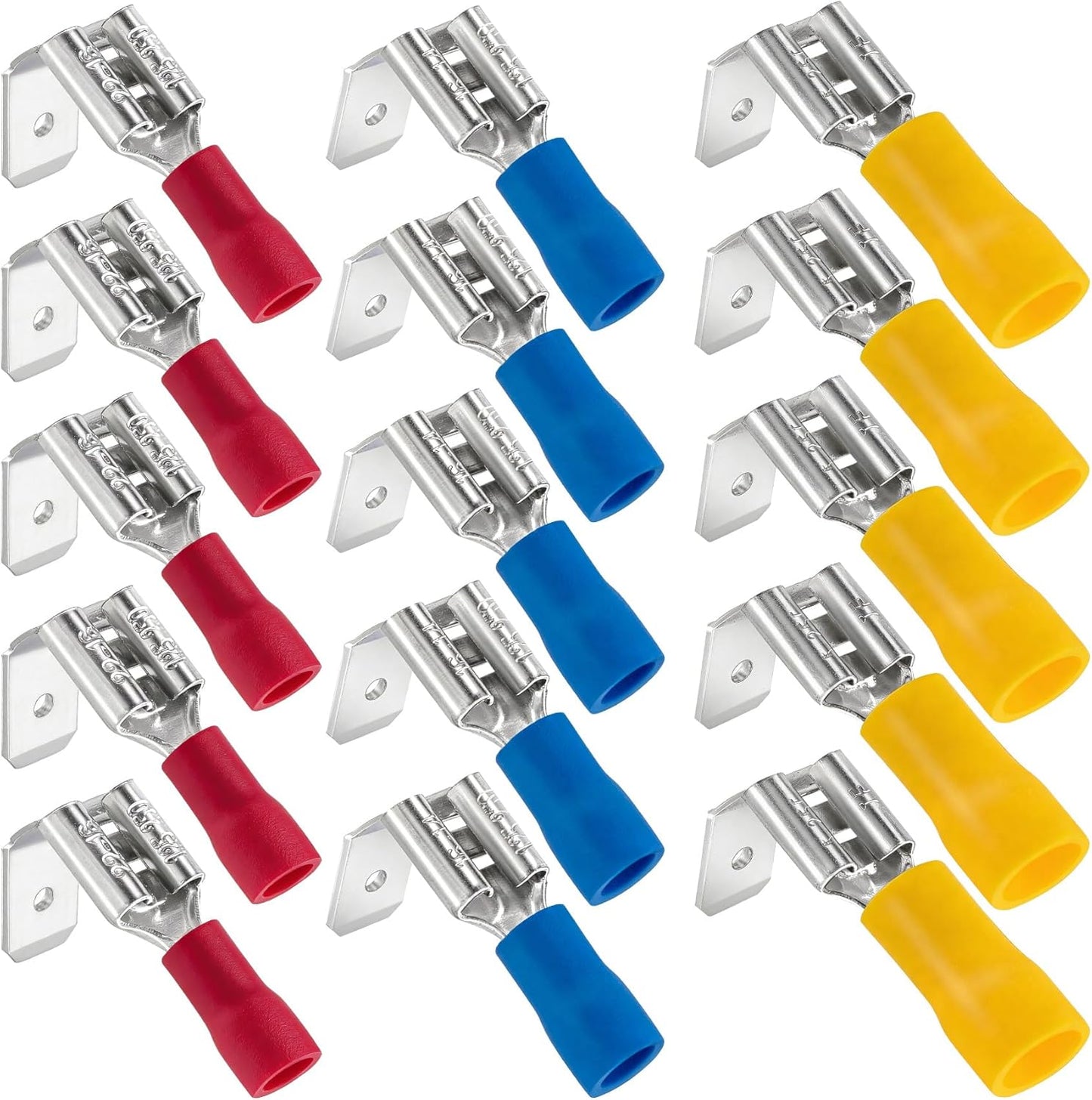 Set 15 Conectores Pala Latón 22-10 AWG Rojo Azul