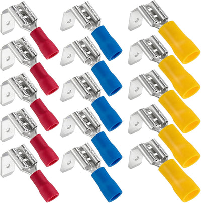 Set 15 Conectores Pala Latón 22-10 AWG Rojo Azul