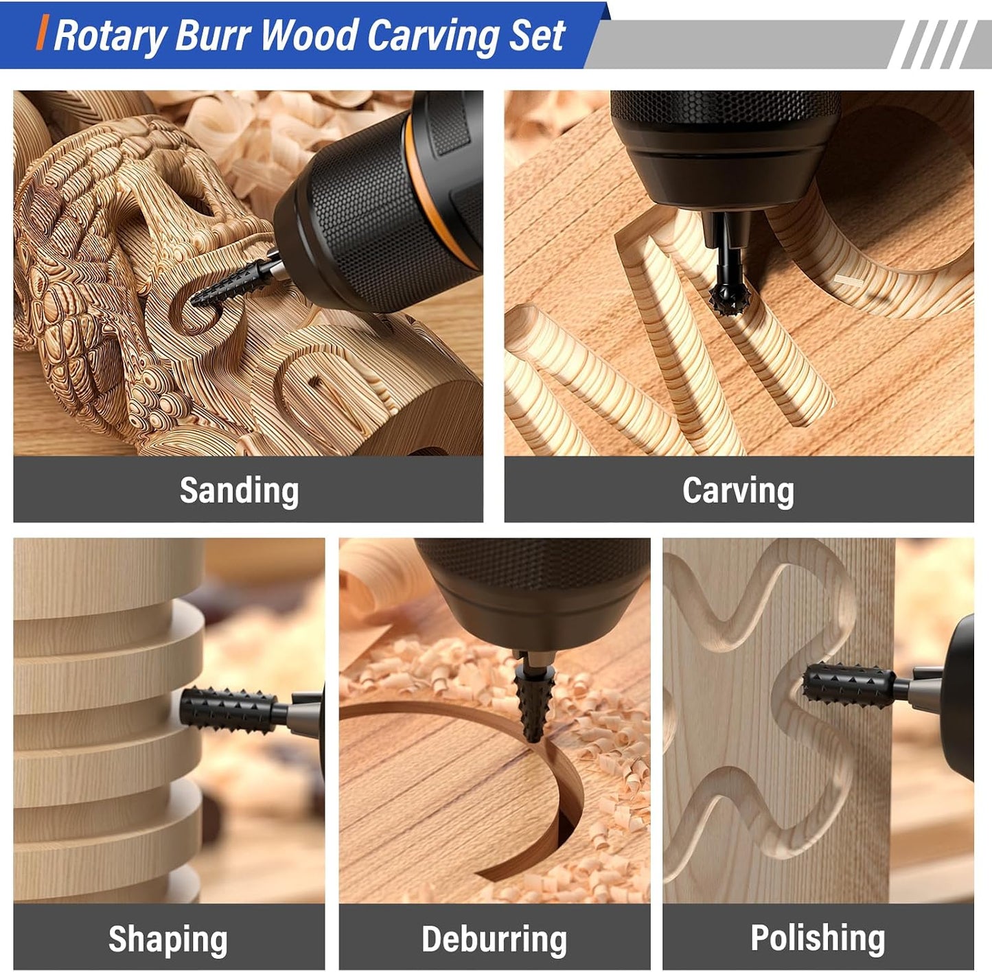Set 14 Discos Tallado Madera para Amoladora Angular
