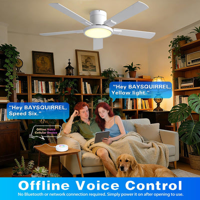 Ventilador techo 52pulg luces LED control remoto 6 velocidades