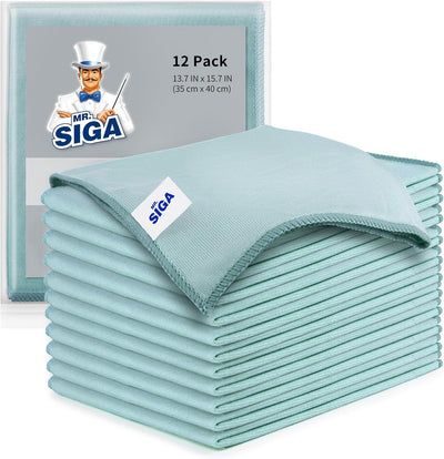 Paños microfibra ultrafino para vidrio 12 pzas 13.8x15.7pulg