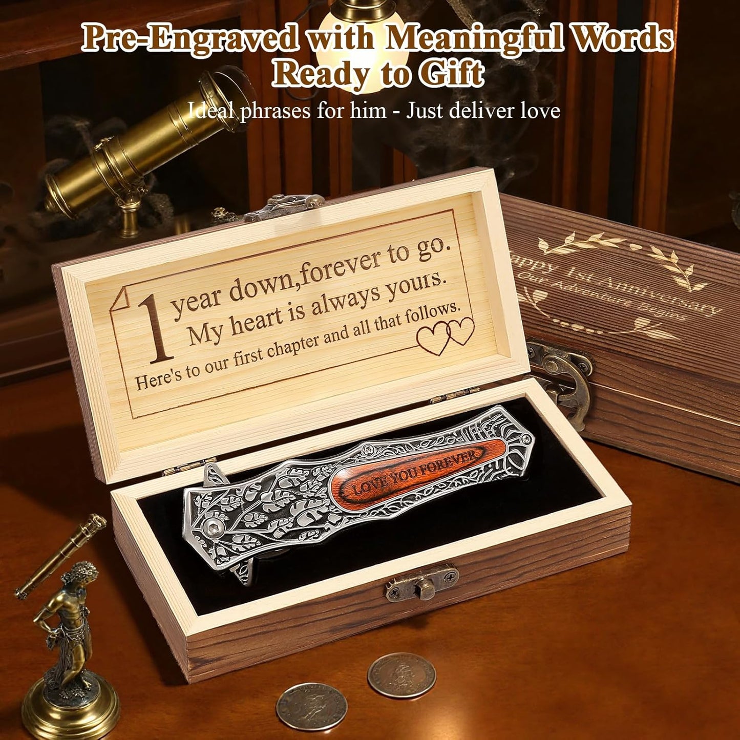 Cuchillo plegable grabado regalo aniversario