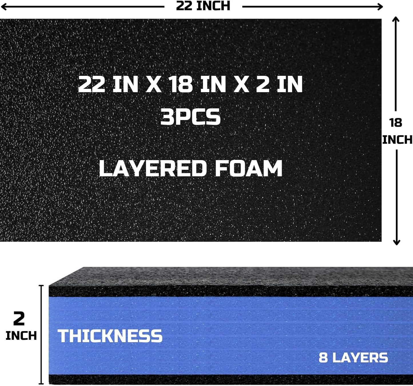 Caja herramientas espuma 22x18x2pulg con insertos 3
