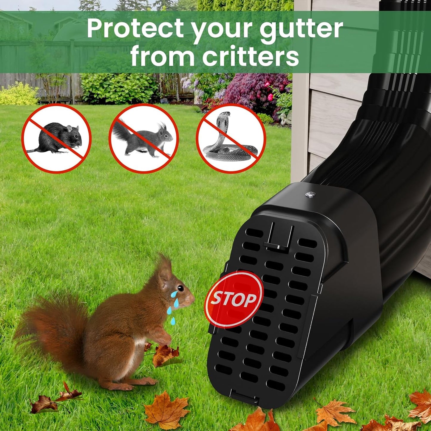 Protector bichos bajante tipo B 4x3pulg accesorio extensión negro