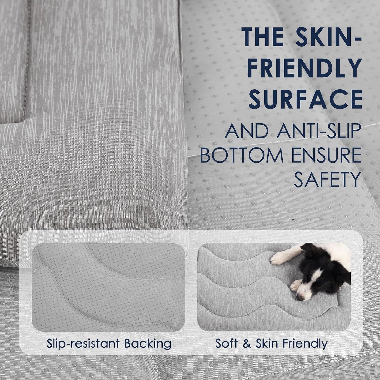 Tapete refrescante antideslizante para perros XL 43x32pulg gris