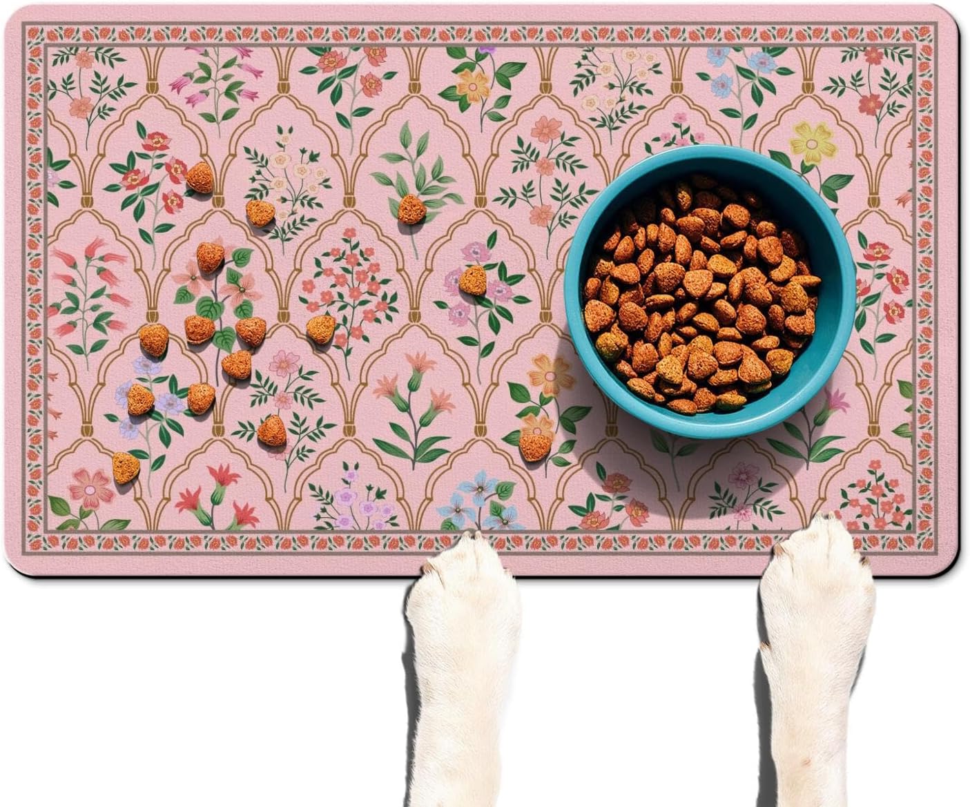 Tapete comida mascotas goma antideslizante 12x20