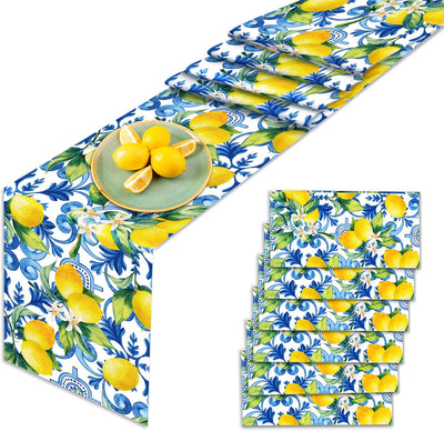6 Pzas Manteles Plástico Azul 14x108pulg Decoración Verano