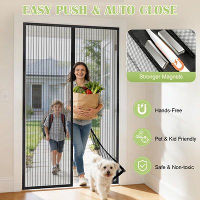Pantalla magnética puerta 36x80pulg malla auto cerrante