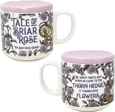 Taza de cerámica con tapa rosa esculpida 16 oz apta para lavavajillas y microondas