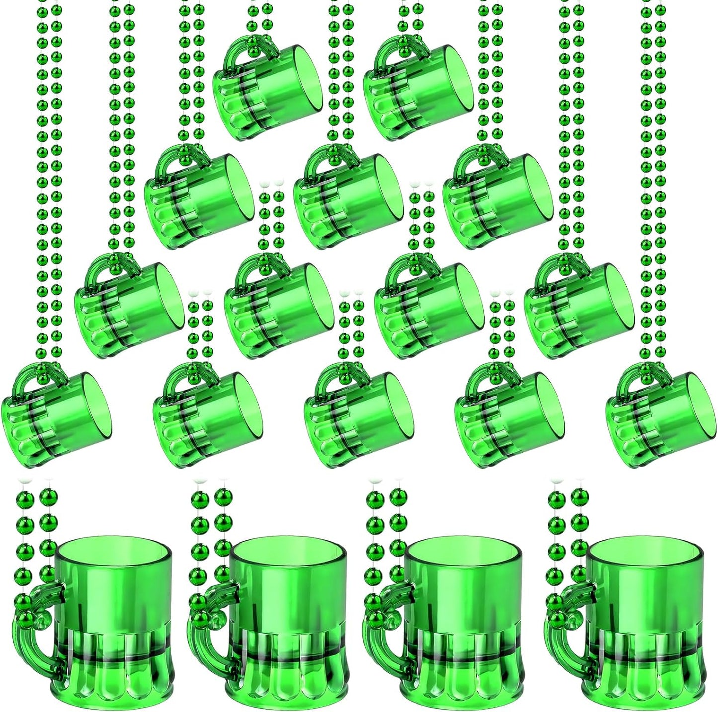 24 Collares Vasos Verdes San Patricio Decoración Fiesta