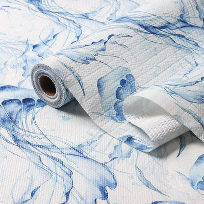 Revestimiento de cajón azul medusa para armarios cocina no adhesivo impermeable