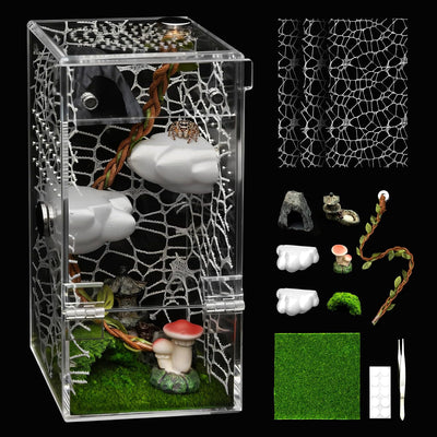 Kit jaula arañas acrílico puerta magnética