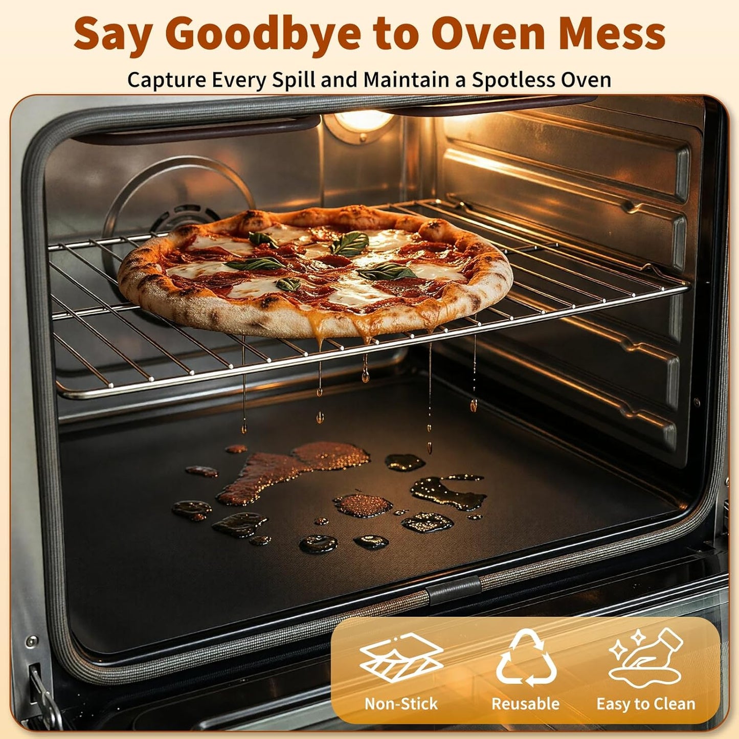 Alfombrillas antiadherentes para horno paquete 2 reutilizables