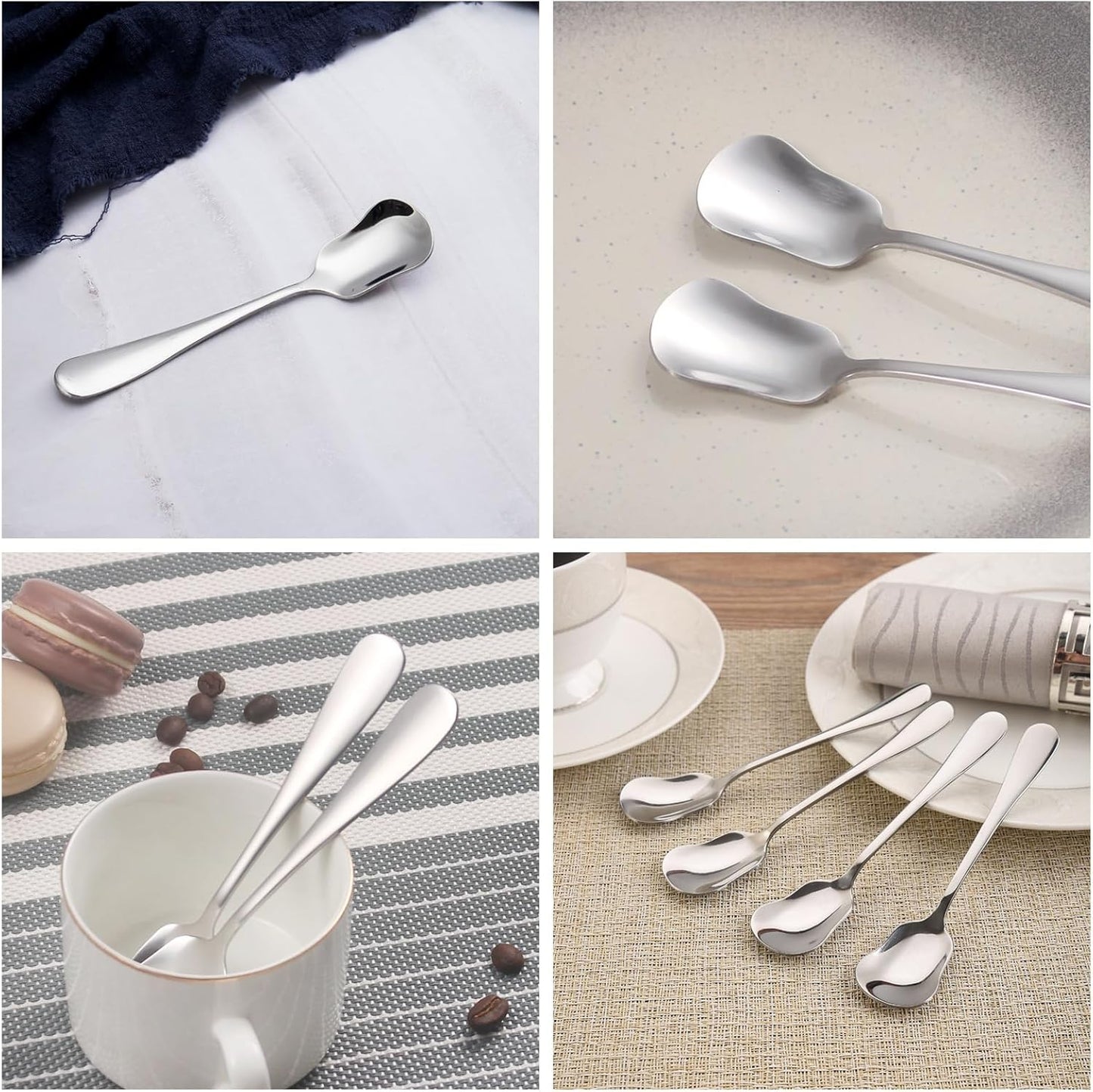 5 Cucharas Postre Acero Inox 6.7pulg Té Helado Hogar