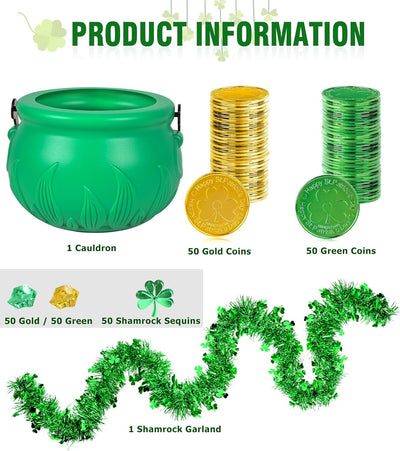 252 Macetas San Patricio 5.7pulg Cubo Plástico Trébol Decoración