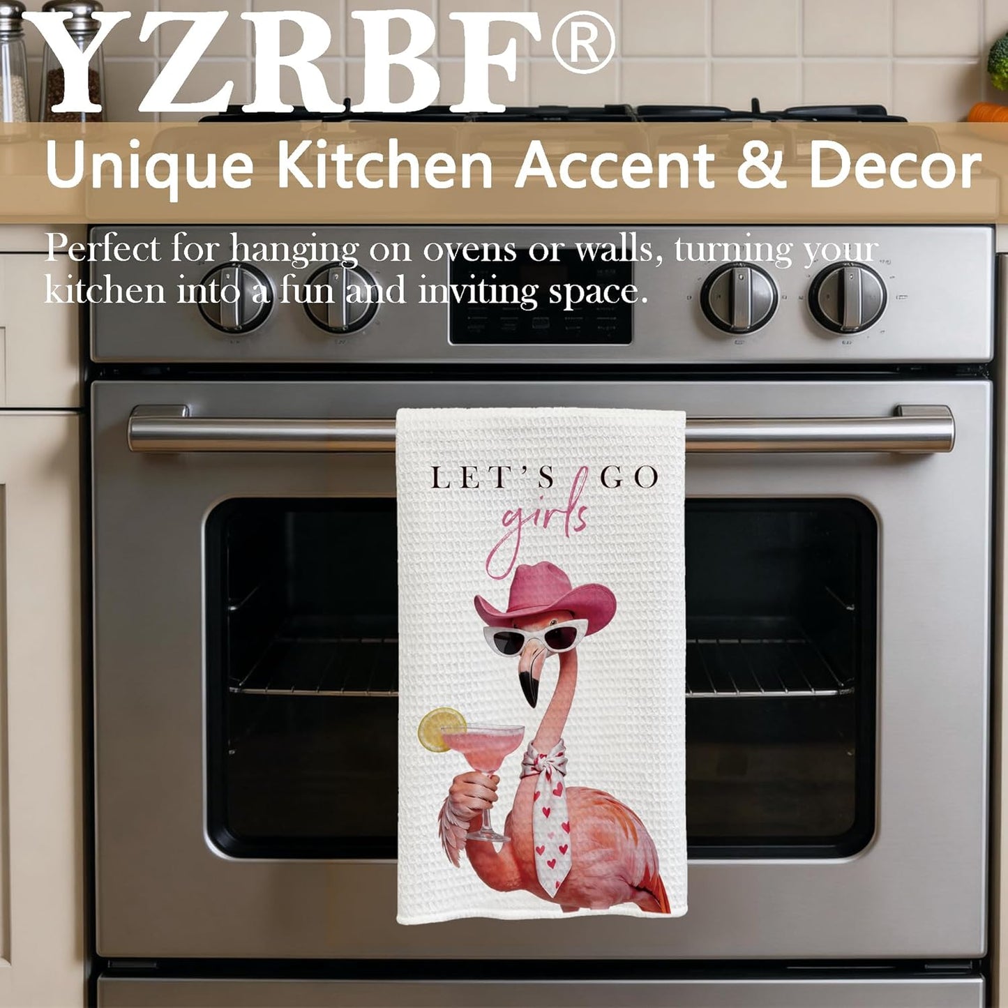 Toalla de cocina con flamenco rosa para regalo, decoración para barra, baño y cocina 16x24 pulgadas