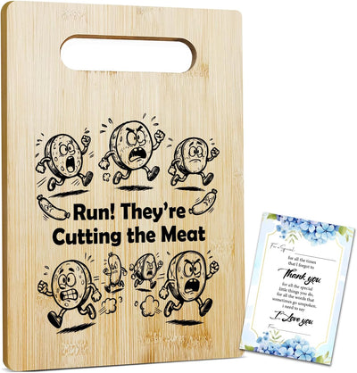 Tabla de cortar de bambú con broma de carne regalo para hombres y mujeres