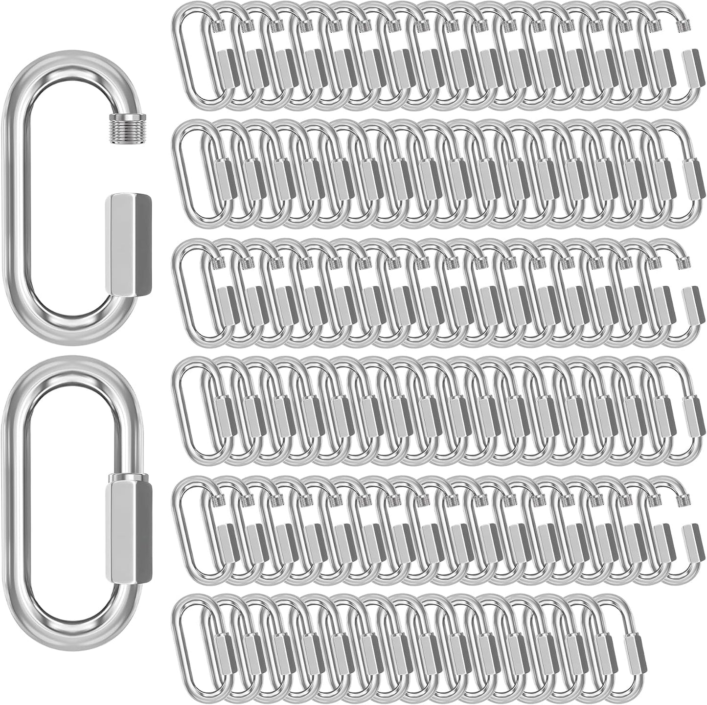 Paquete 100 conectores cadena 1.46pulg ganchos 1/8pulg 180lb