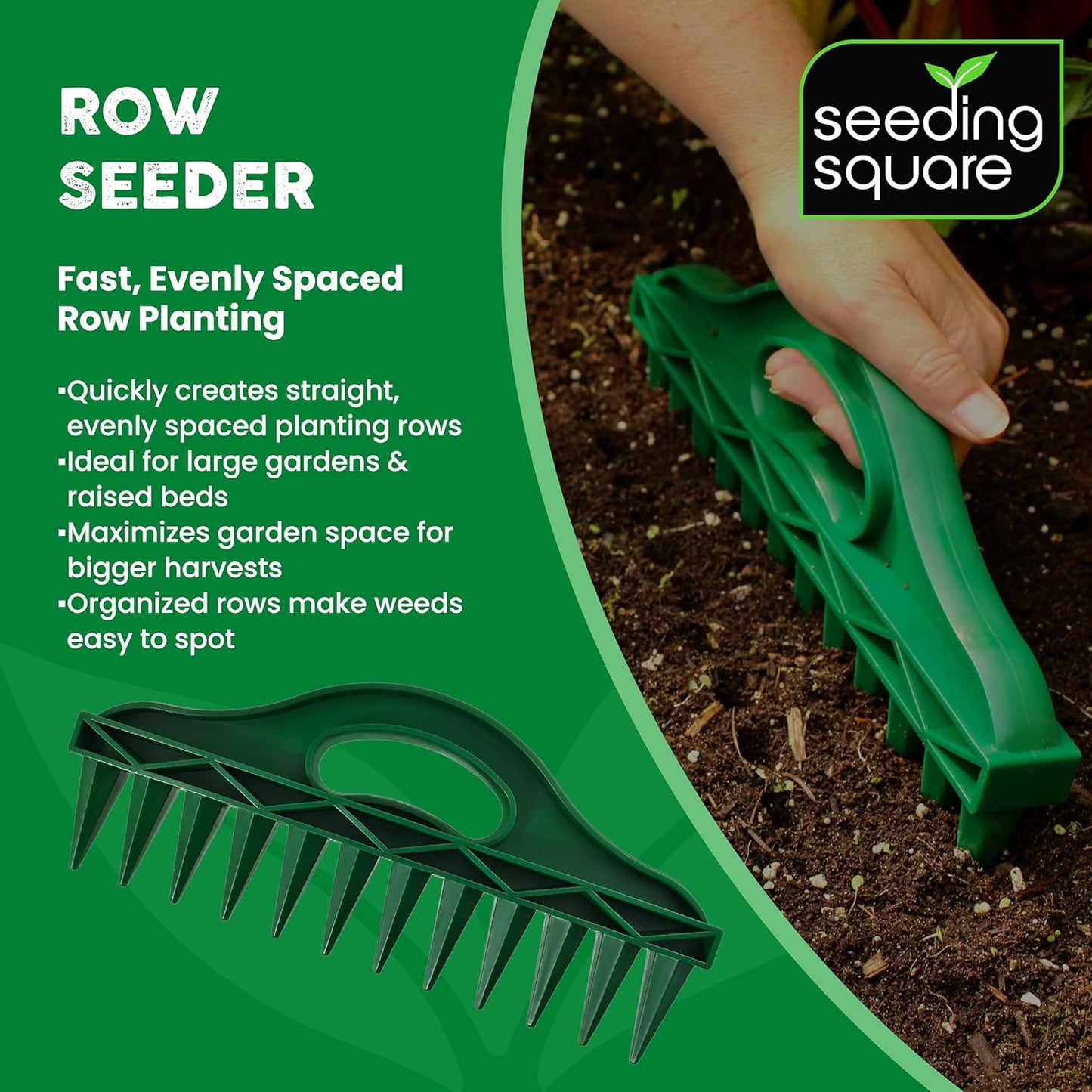 Row Seeder de jardín para sembrar en filas y bandejas