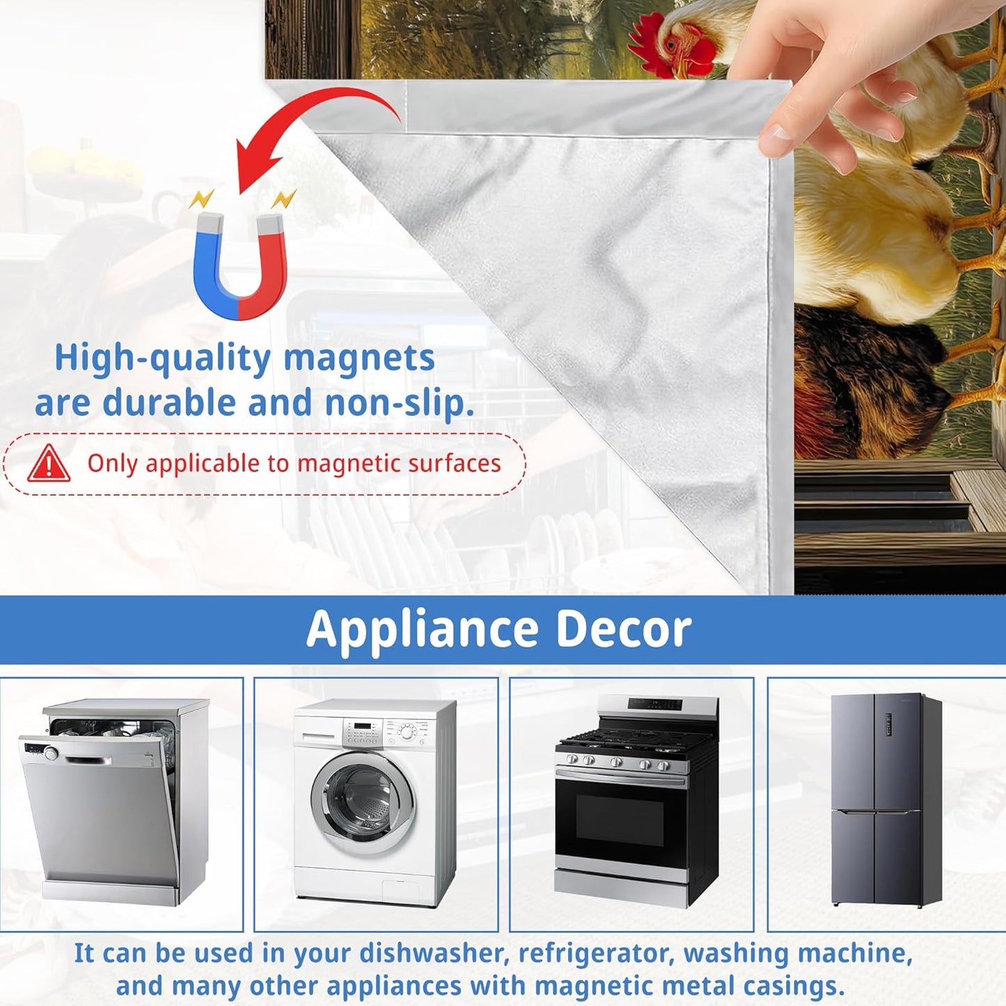 Funda magnética lavavajillas 23x26pulg gallo decoración cocina