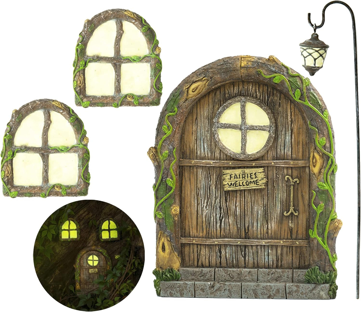 Puertas de hadas para árboles exteriores kit jardín