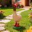 Estatuilla pato jardín con luz decoración exterior
