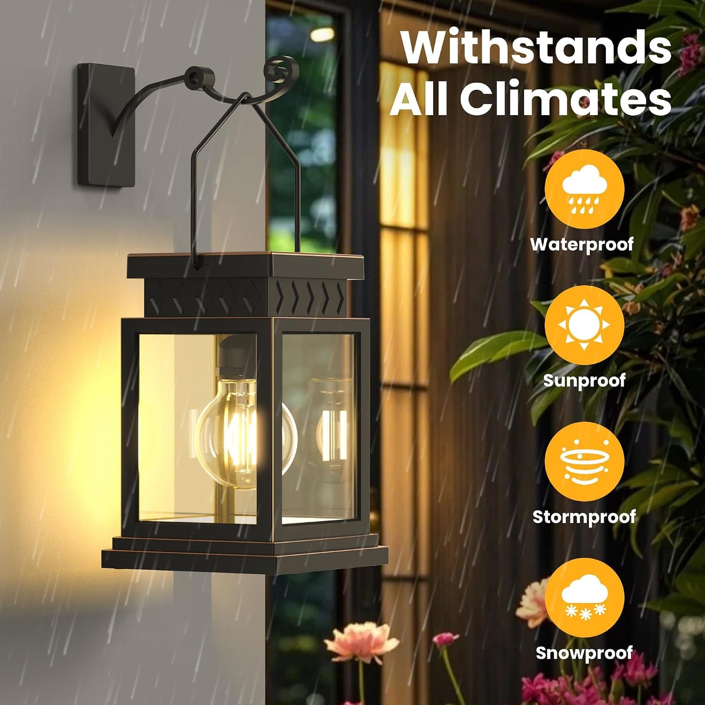 Set 2 Linternas Solares Impermeables Exterior