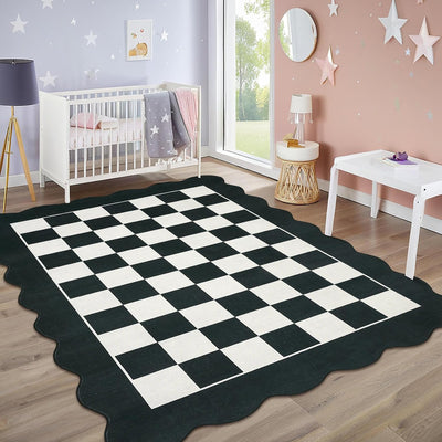 Alfombra festoneada 5x7ft sala oficina neutra antideslizante