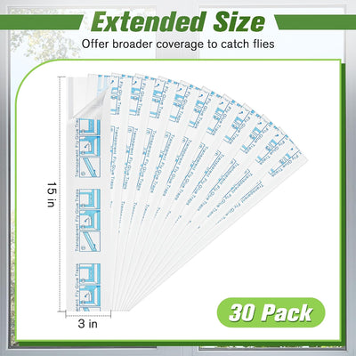 30 Trampas Moscas Ventana XL Adhesivas Transparentes