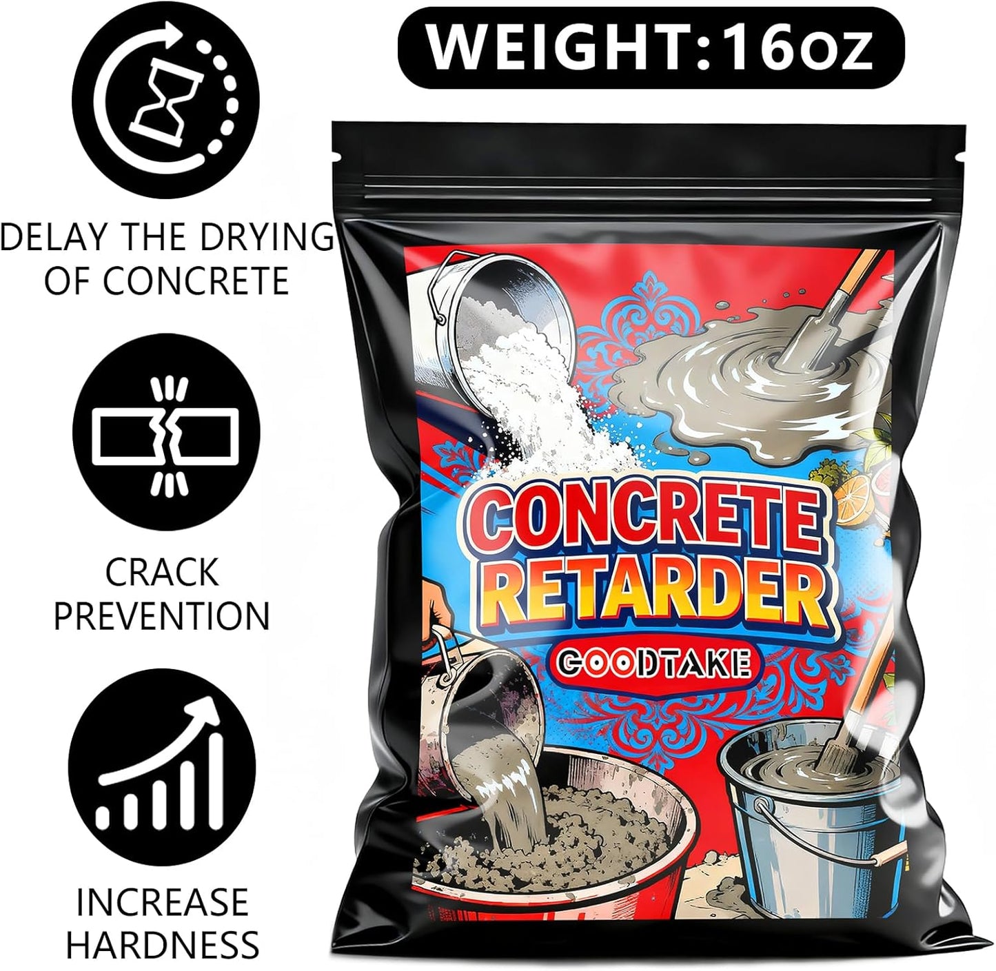 Polvo mezcla concreto retardador agua 16oz